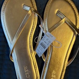 J. Crew Metallic Gold Sandals